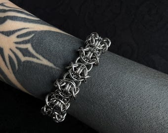 Oblivion Bracelet – Gothic Chainmail Stainless Steel Bracelet | Handmade Jewelry