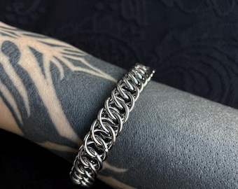 Reign Bracelet – Half Persian Weave, Stainless Steel Chainmail Jewelry