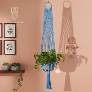 Boho Macrame Plant Hanger, Handmade Woven Basket, Wall Decor