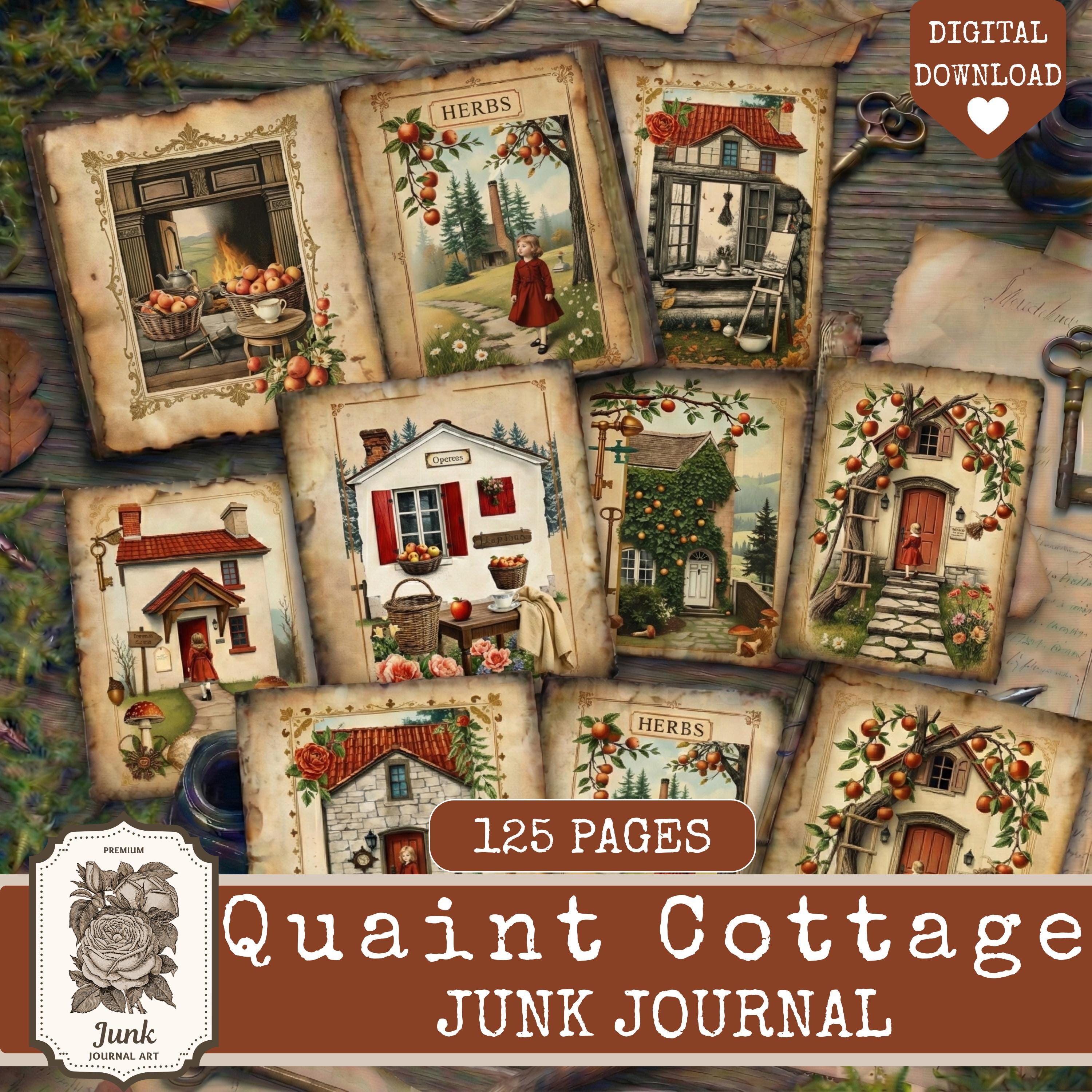 Quaint Cottage Junk Journal Kit, Cottagecore Junk Journal Supplies, Kit ...