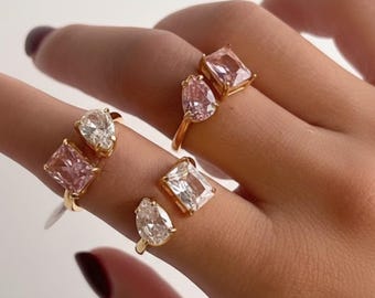 18k Gold Plated Adjustable Ring for Women, Gold PVD Stainless Steel Ring, Non-Tarnishing Ring, Waterproof Jewelry For Women, Christmas Gift