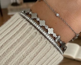 18k Gold Plated Stainless Steel Bangle Bracelet • Tarnish-Free Waterproof Everyday Gold Bangle • Minimalist Stackable Gift for Her