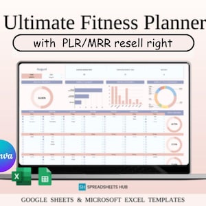 Editable PLR Ultimate Fitness Planner – Workout & Wellness Tracking Sheet