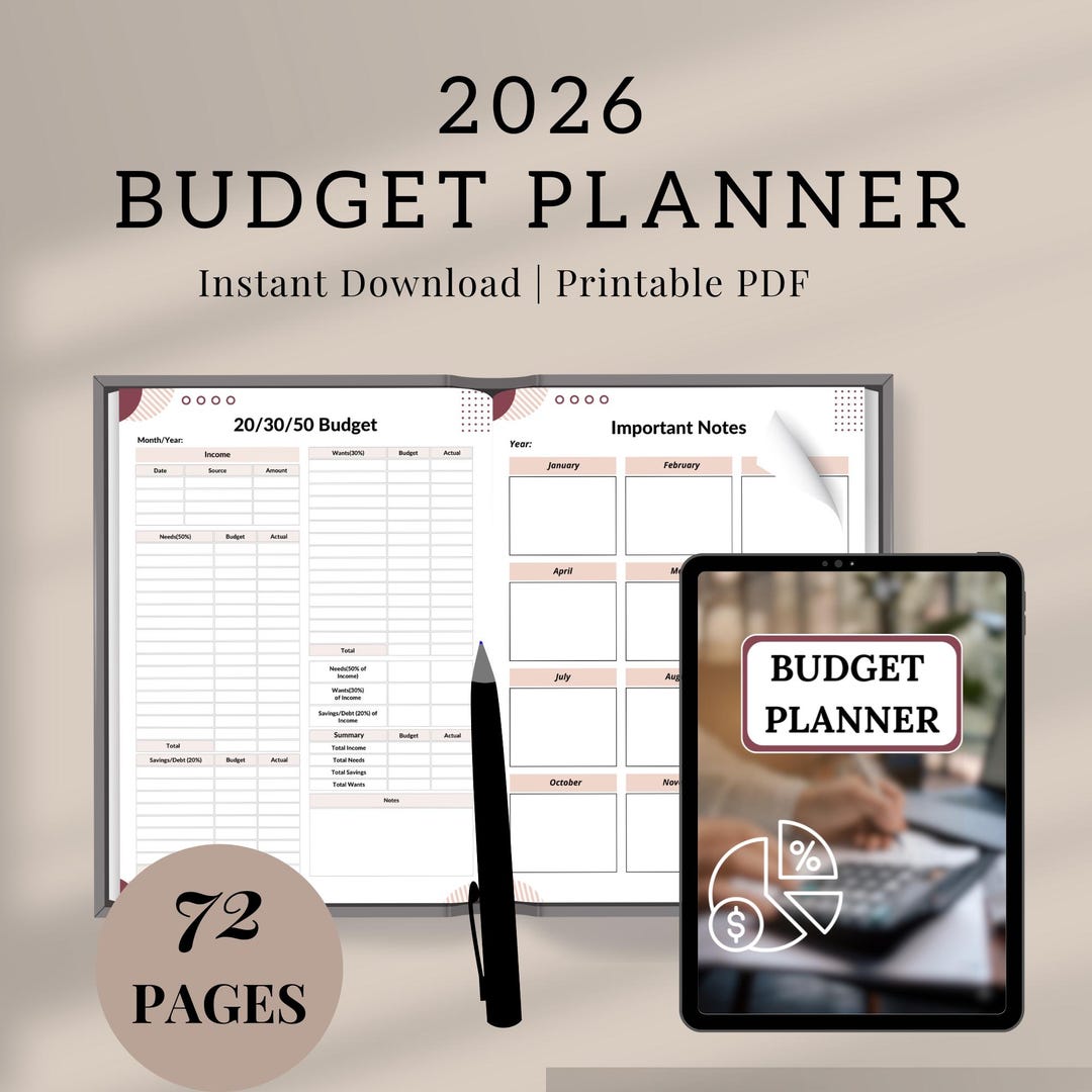 2026 Ultimate Budget Planner Printable | Monthly Expense Tracker