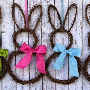 Original Bunny Wreath Spring Wreath Easter Decoration Front Door Bunny Wreath image 3