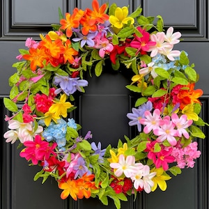 Summer Garden Wreath - Summer Wreath - Garden Party Wreath - Large Floral Wreath