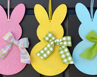 Bunny Wreath - Glitter Bunny - Easter Bunny Wreath - Choose Bow