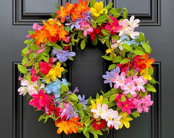 Summer Garden Wreath - Summer Wreath - Garden Party Wreath - Large Floral Wreath