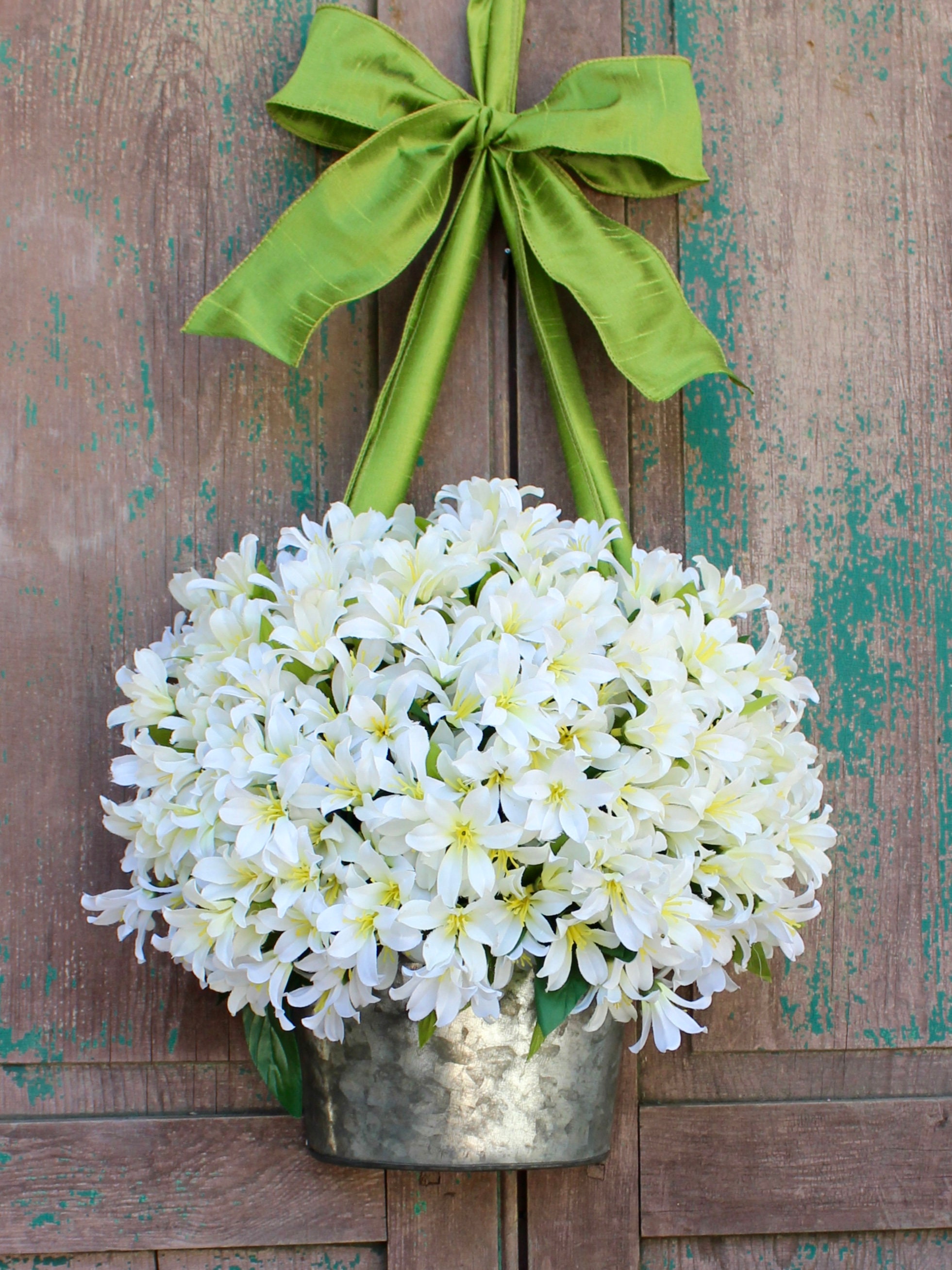 Door Wreath Alternative White Wreath All Season Wreath Etsy