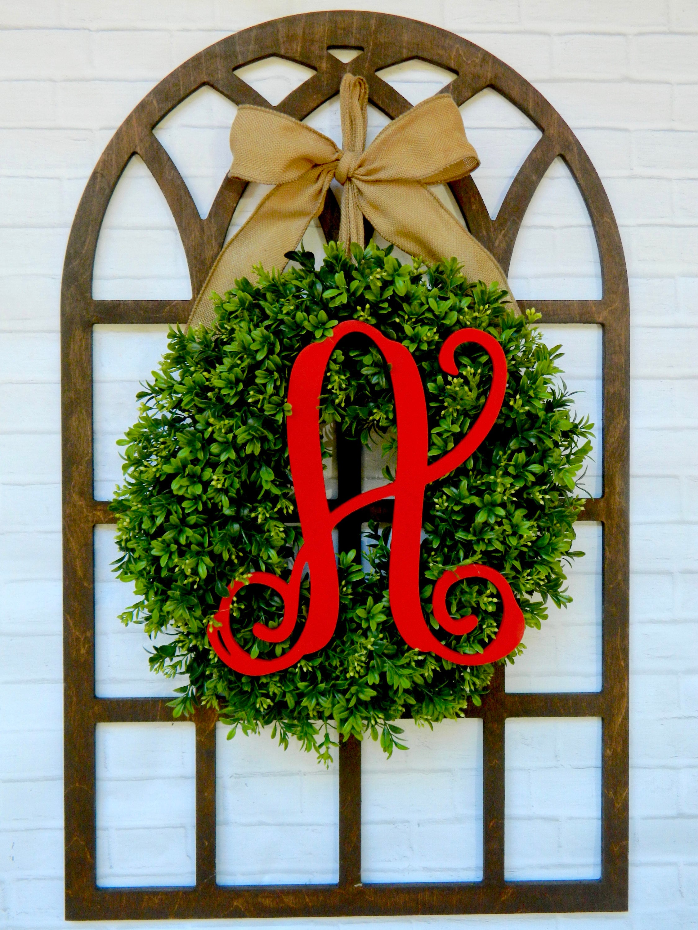 Boxwood Monogram Wreath Faux Boxwood Wreath Letter Wreath | Etsy