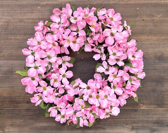 Dogwood Wreath. Front Door Wreath, Pink Floral Wreath, Outdoor Wreath, Spring Wreath