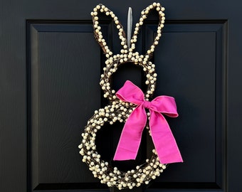 Bunny Wreath - Waterproof Easter Wreath - Berry Bunny Wreath - Weatherproof