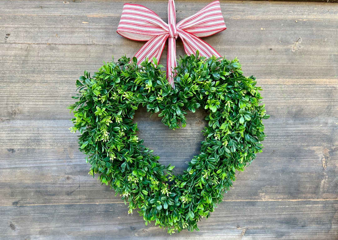 Valentine's Day Wreath Boxwood Heart Wreath Farmhouse