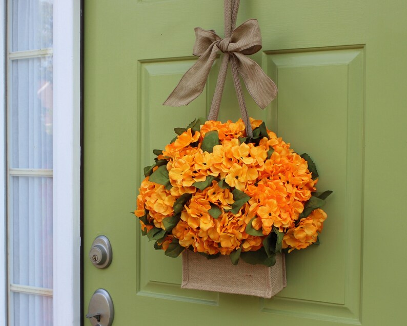 Download Hydrangea Wreath Choose Color Fall Wreath Orange Wreath | Etsy