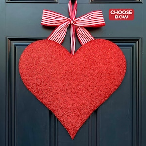 Red Heart Valentine Wreath - Heart Wreath - Heart Door Hanger
