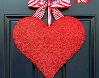 Red Heart Valentine Wreath - Heart Wreath - Heart Door Hanger