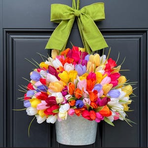 Spring Wreath -  Tulip Wreath - Multi Wreath - Easter Wreath