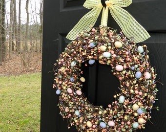 Spring Wreath - Easter Egg Wreath - Easter Wreath-