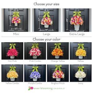 Bright Spring Wreath Customized Tulip Wreath Many Colors You Choose Color Combo image 6