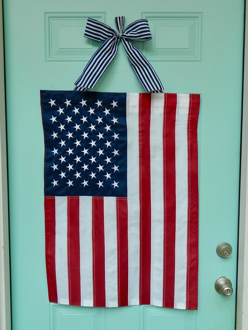American Flag Door Decor USA Flag Wreath Patriotic Door Etsy
