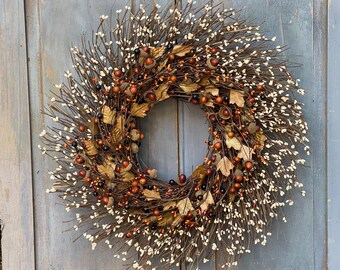 Fall Wreath - Acorn Wreath - Autumn Door Decor