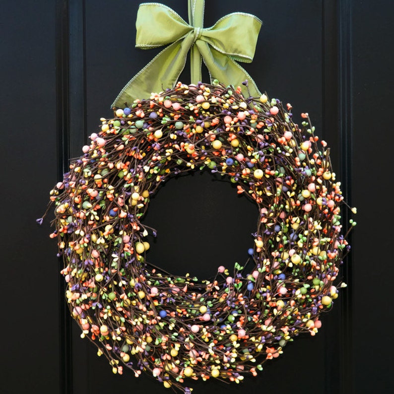 Spring Wreath Outdoor Wreath Berry Wreath Easter Wreath Etsy