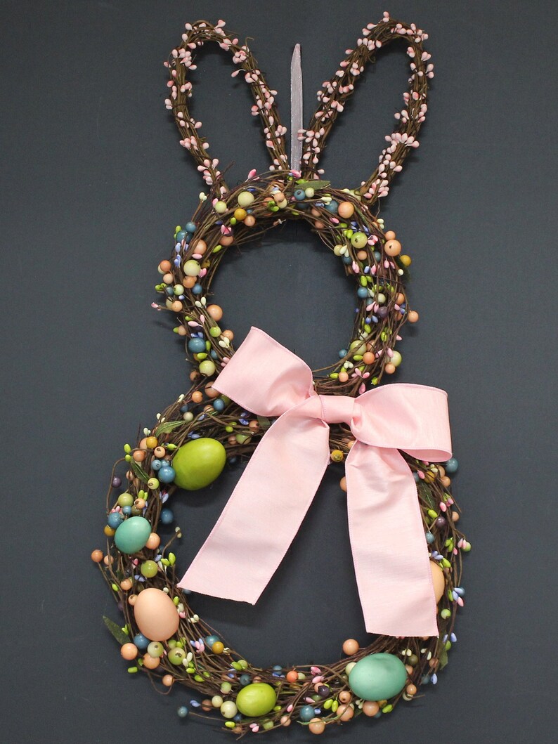 Easter Wreath Bunny Wreath Easter Door Hanger Easter Etsy