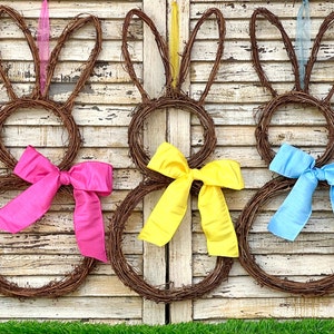 Original Bunny Wreath Spring Wreath Easter Decoration Front Door Bunny Wreath image 4