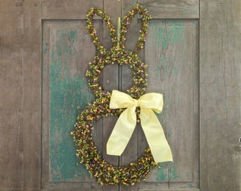 Spring Wreath - Easter Wreath - Bunny Wreath - Pastel Berry Wreath