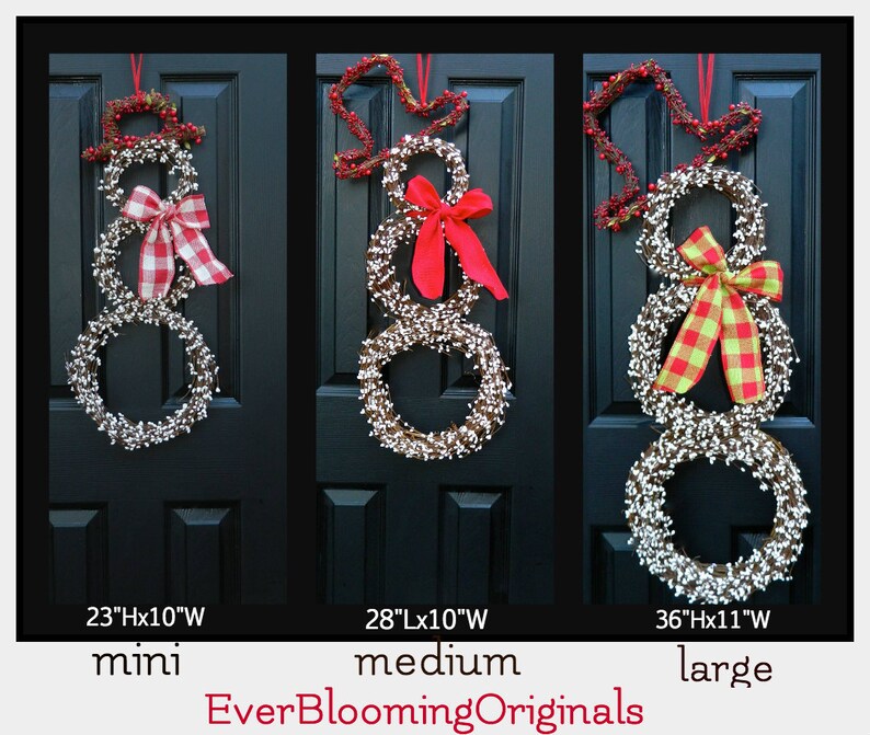 Snowman Wreath Christmas Wreath Chevron Wreath Snowmen Wreath Winter Wreath