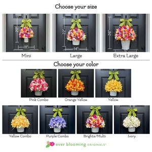 Spring Wreath Tulip Wreath Pink Wreath Easter Wreath Choose Color Many to choose image 7