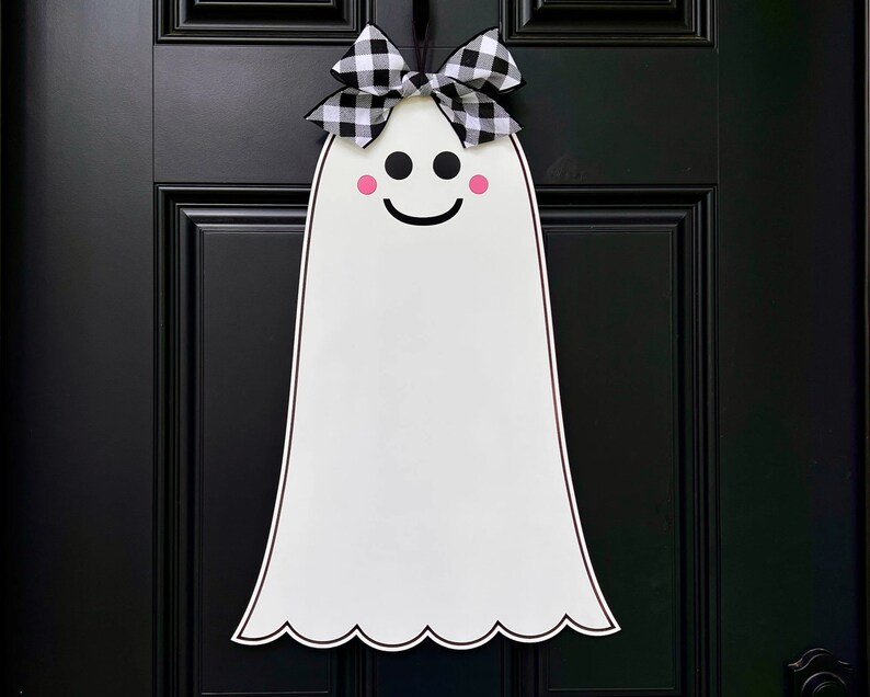 Ghost Wreath Halloween Wreath Ghost Door Hanger Fall Etsy