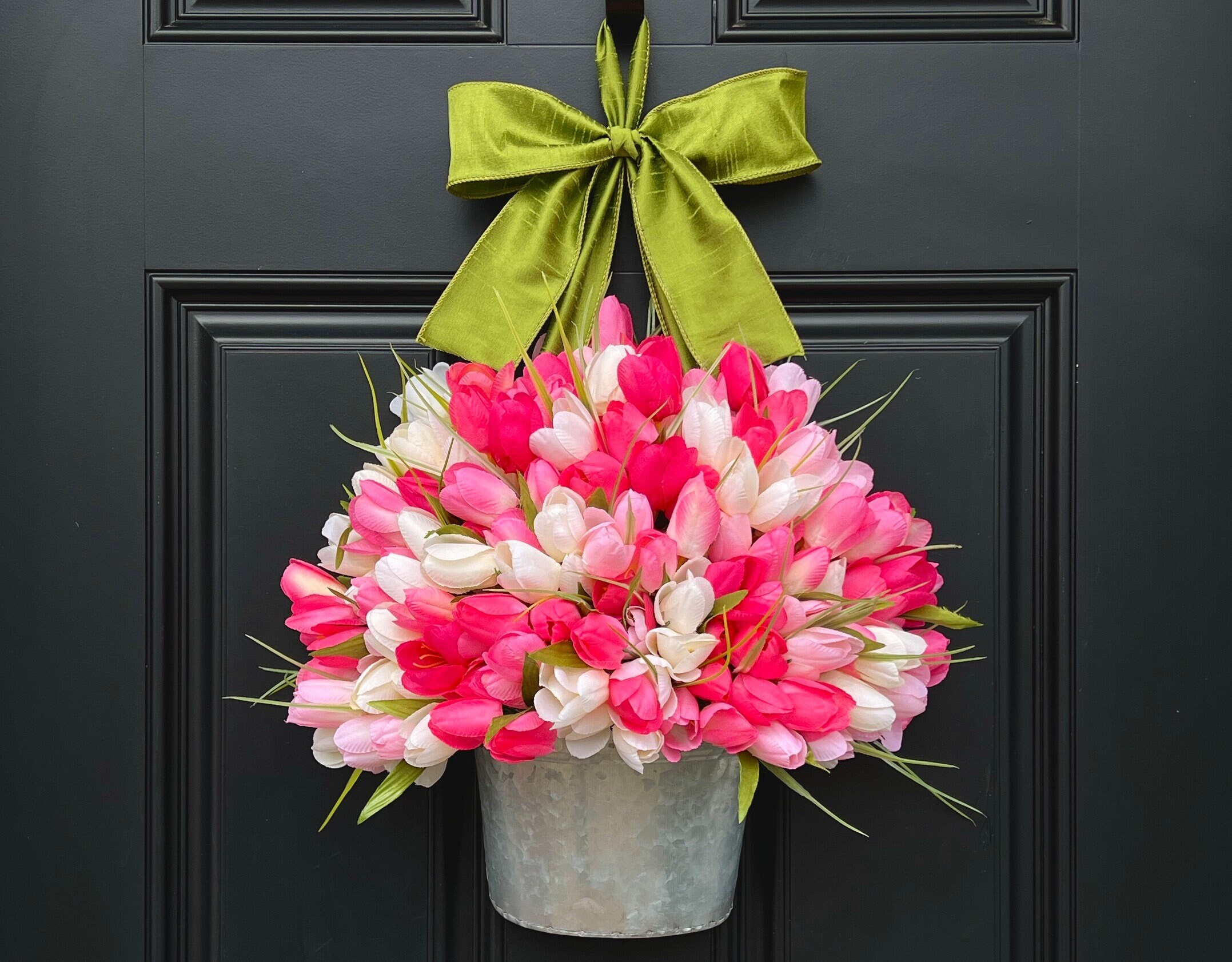 Pink and Yellow Tulip Heart Wreath  Valentine Flower Delivery -  TwoInspireYou