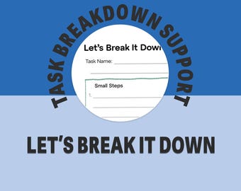 ADHD Task Breakdown Printable | Executive Function Tool (Digital Download)