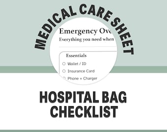 Checkliste für die Notfall-Krankenhaus-Tasche | Caregiver Essentials (PDF)