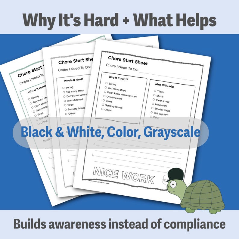 ADHD Chore Chart | Aufgabenübersicht zum Ausdrucken, Neurodivergente Kinder (PDF Download) Bild 3