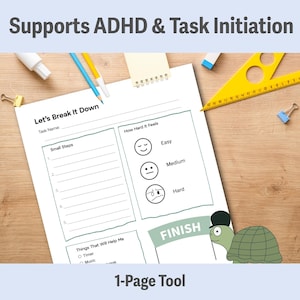 ADHD Task Breakdown Printable | Executive Function Tool (Digital Download) image 5