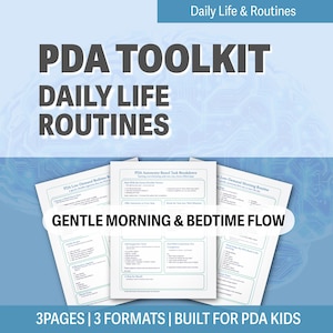 PDA Daily Life Toolkit | Emotional Regulation, Routines, Transitions, Low-Demand Supports, Neuroaffirming Autism Printable