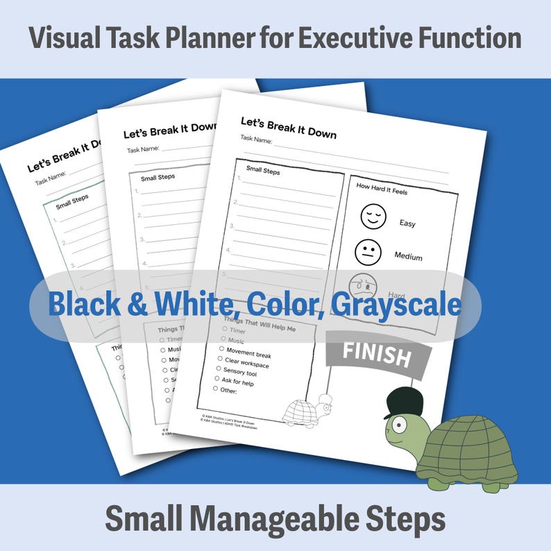 ADHD Task Breakdown Printable | Executive Function Tool (Digital Download) image 4