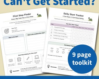ADHD Task Initiation Toolkit Printable | Kids Executive Function Homework Start Routine (Digital Download)