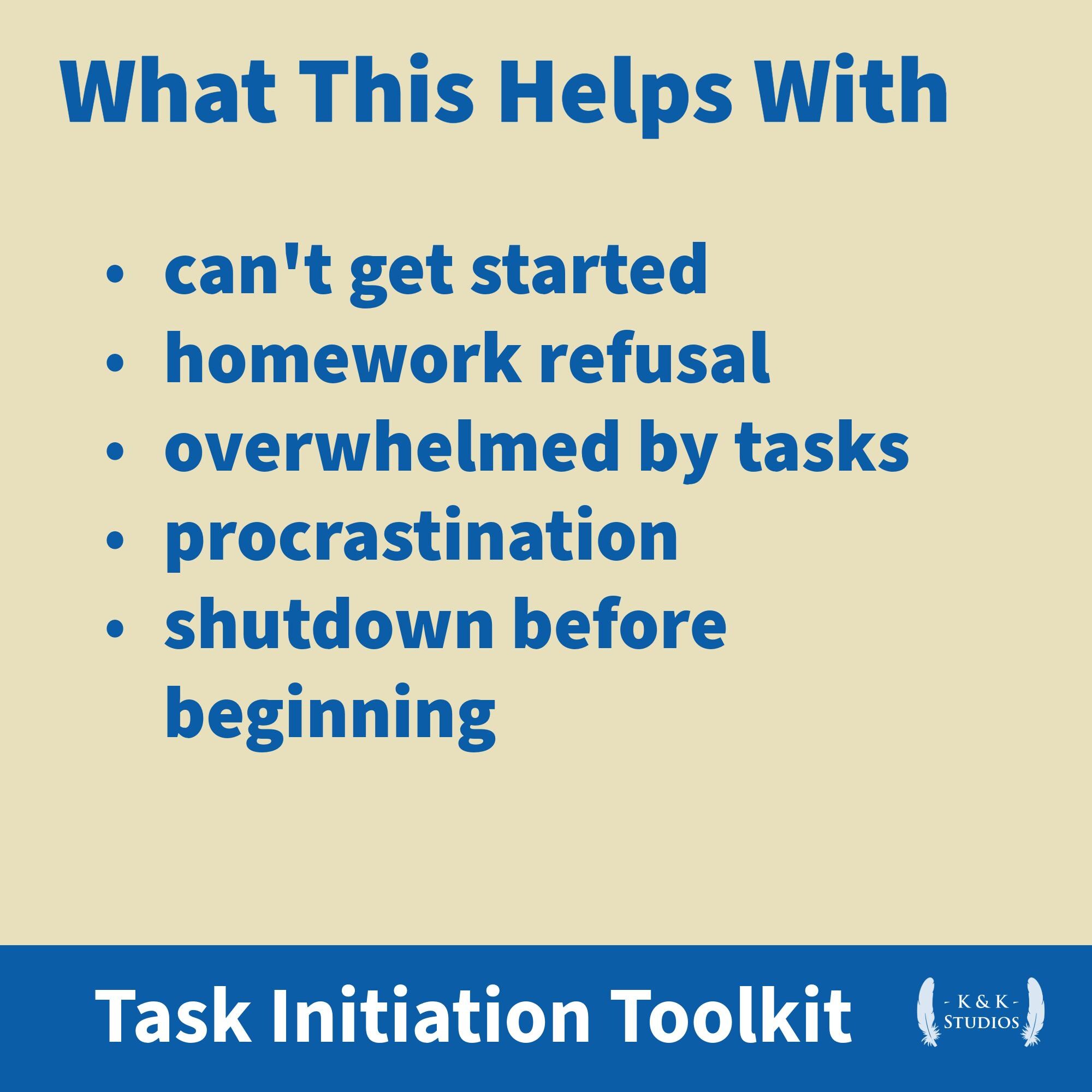 ADHD Task Initiation Toolkit Printable | Kids Executive Function ...