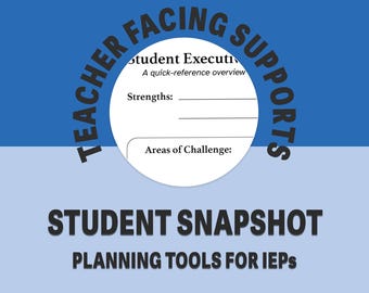 Executive Function Student Profile | IEP & 504 Planning (Printable PDF)