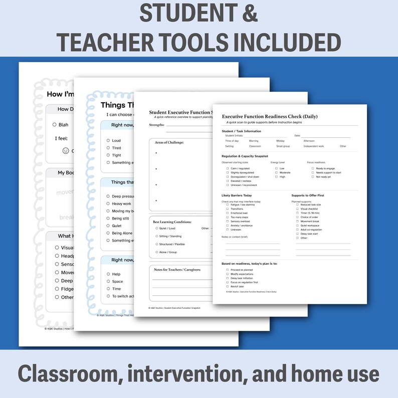 Pianificatore di supporto comportamentale per ADHD e supporto per le funzioni esecutive / Compiti stampabili - Organizzazione PDF immagine 4
