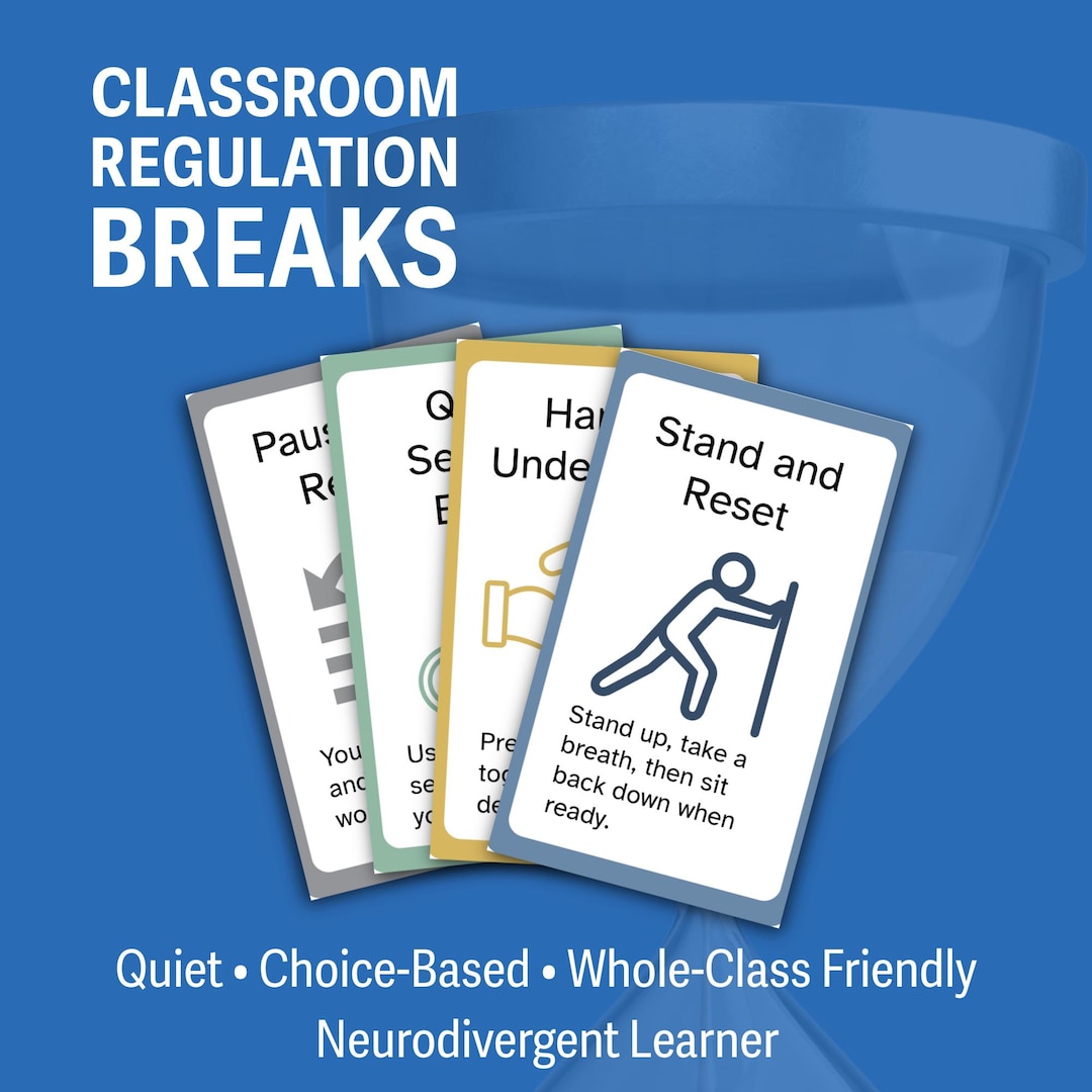 Classroom Regulation Break Cards | Choice-based Break Supports for ...