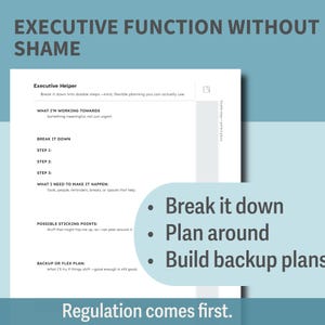 Neurodivergent Planner Printable | ADHD & Autism Friendly Executive Function Planner | Regulation Energy Mapping Workbook | Burnout Support image 5