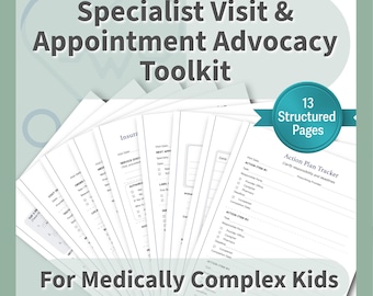 Fachbesuch - Terminbefürworter-Toolkit für medizinisch komplexe Kinder | Arztbesuch Prep | Versicherung & Follow-Up Tracker PDF