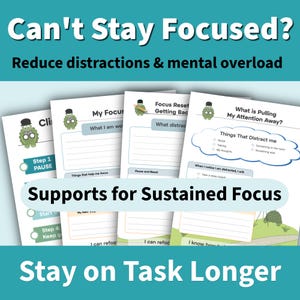 ADHD Focus Toolkit for Kids | Executive Function Help, Attention Support, Printable Focus Strategies