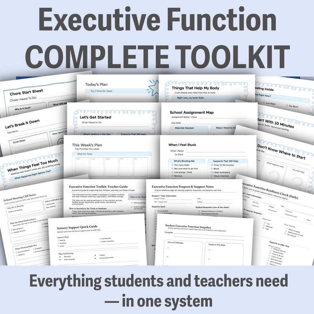 ADHD Behavior Support Planner & Executive Function Support | Printable ...