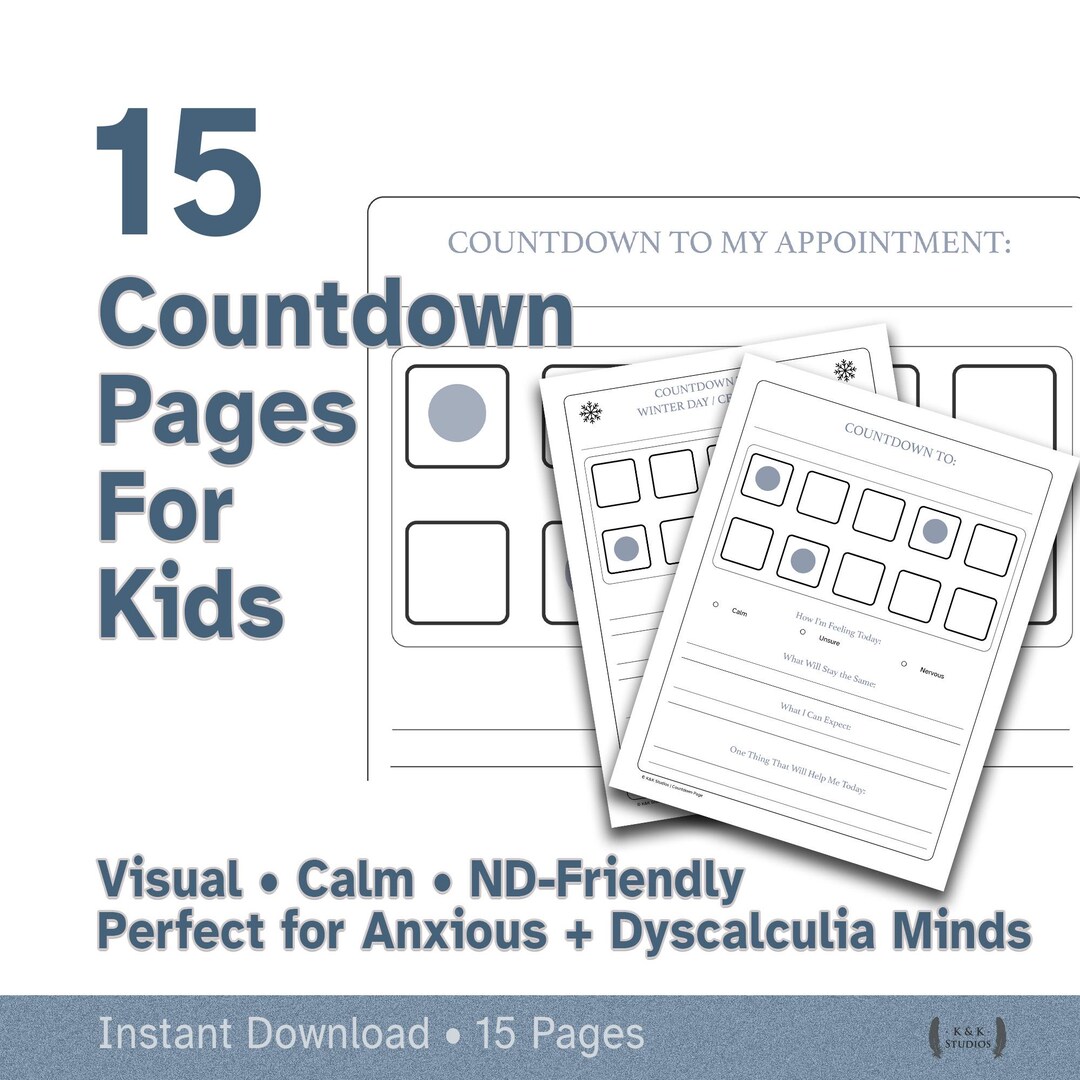 15 Countdown Pages for Kids Visual Countdown Bundle | Nd-friendly ...