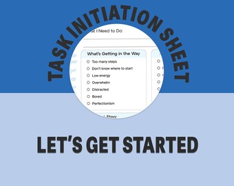 ADHD Task Initiation Printable | Executive Function Support (PDF Download)